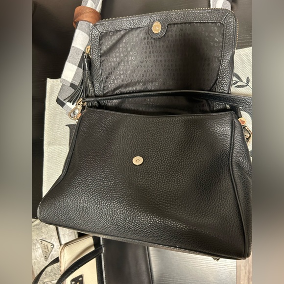 kate spade Chester Street Miri Black Pebbled Leather Shoulder Bag with Tassel - Picture 10 of 16